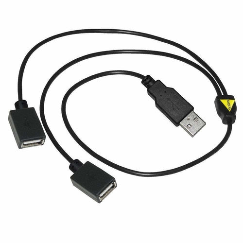 USB 2.0 Y-splitter – 1 hann til 2 hunn USB-kabel for dobbellading