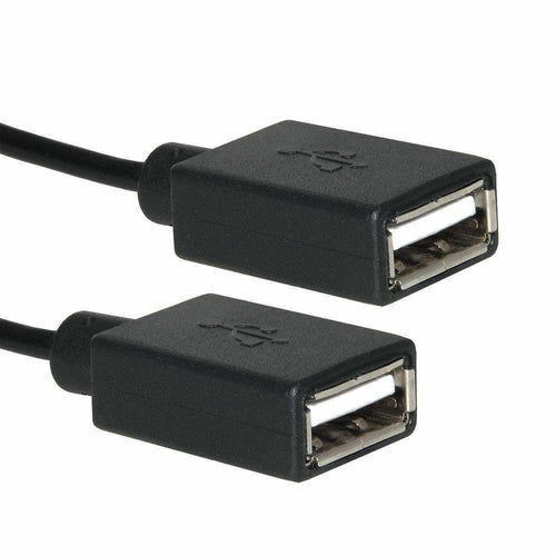 USB 2.0 Y-splitter – 1 hann til 2 hunn USB-kabel for dobbellading