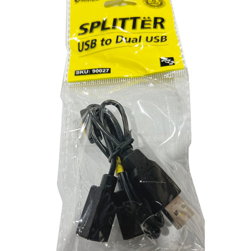 USB 2.0 Y-splitter – 1 hann til 2 hunn USB-kabel for dobbellading