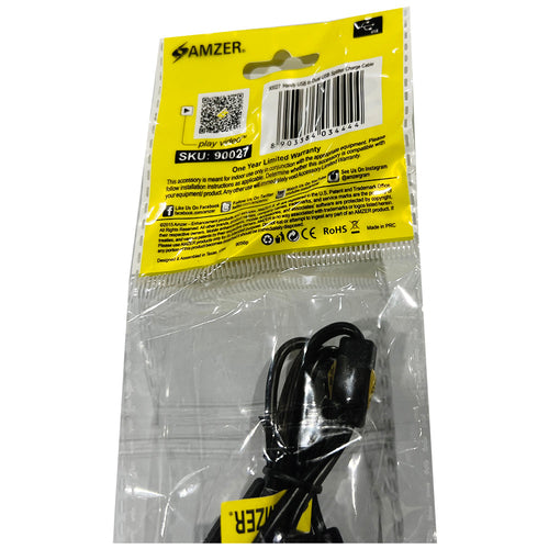 USB 2.0 Y-splitter – 1 hann til 2 hunn USB-kabel for dobbellading