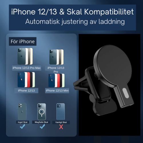 Magnetisk MagSafe Biltlader – iPhone 12/13/14-serien