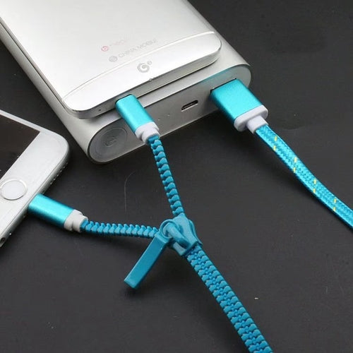 Dobbeltkobling Glidelås-ladekabel – USB-C & Lightning