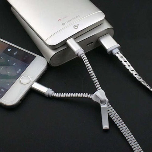 Dobbeltkobling Glidelås-ladekabel – USB-C & Lightning