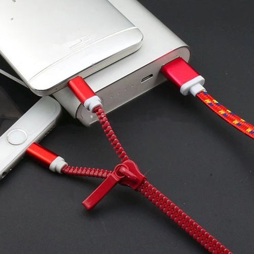 Dobbeltkobling Glidelås-ladekabel – USB-C & Lightning