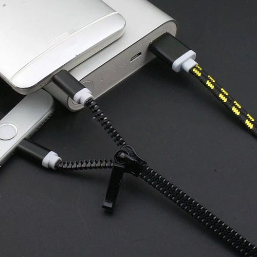 Dobbeltkobling Glidelås-ladekabel – USB-C & Lightning