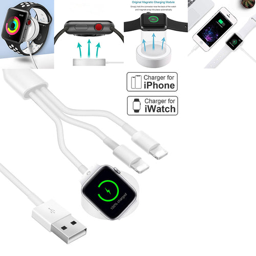 3-i-1 Trådløs Hurtiglader – USB-ladekabel