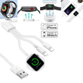 3-i-1 Trådløs Hurtiglader – USB-ladekabel